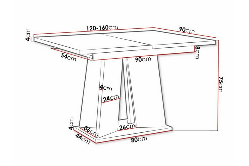 Spisebord Denogal 90 cm - Hvid - Møbler - Bord - Spisebord & kjøkkenbord