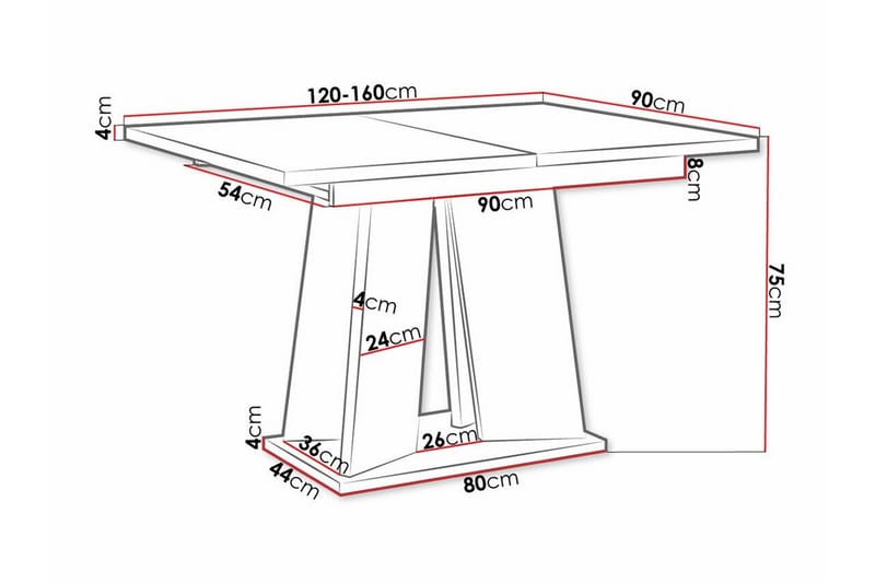 Spisebord Denogal 90 cm - Svart - Møbler - Bord - Spisebord & kjøkkenbord