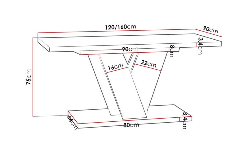 Spisebord Denogal 90 cm - Svart - Møbler - Bord - Spisebord & kjøkkenbord