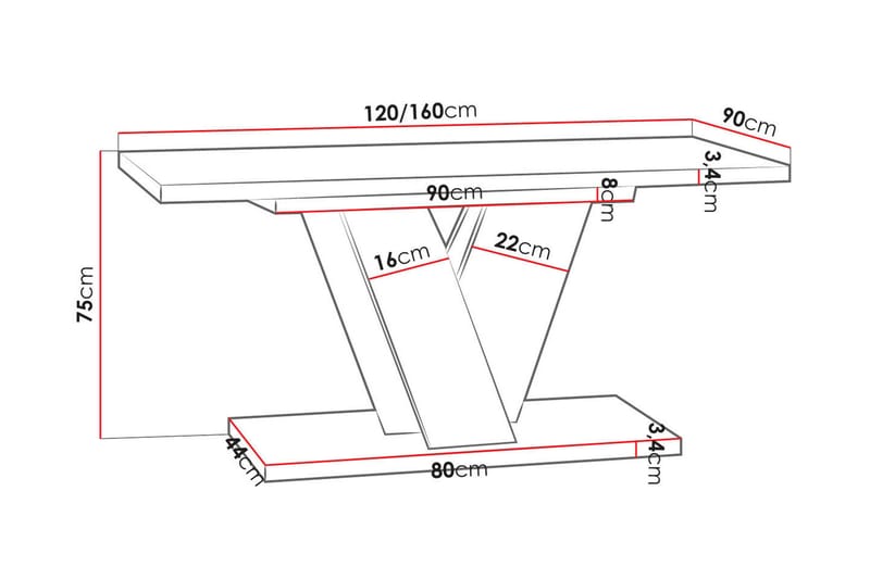 Spisebord Denogal 90 cm - Svart - Møbler - Bord - Spisebord & kjøkkenbord