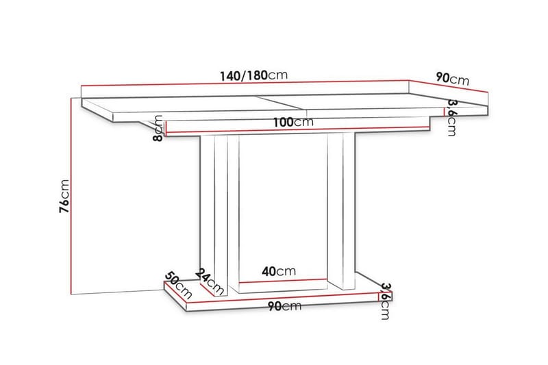 Spisebord Denogal 90 cm - Svart - Møbler - Bord - Spisebord & kjøkkenbord