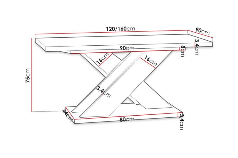 Spisebord Denogal 90 cm - Svart - Møbler - Bord - Spisebord & kjøkkenbord