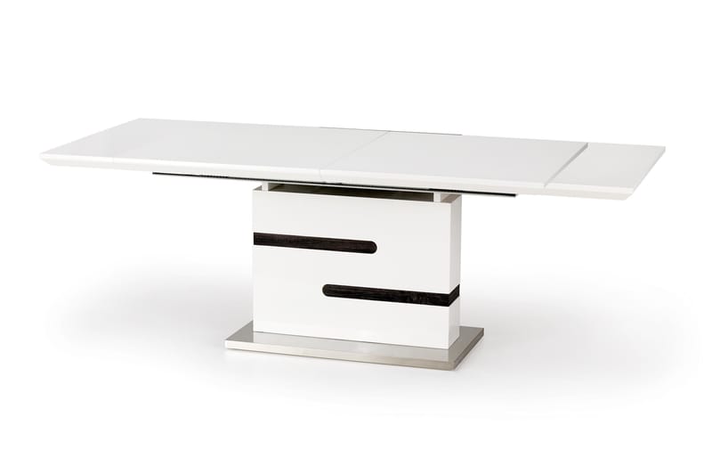 Spisebord Ferlow Forlengningsbart  160 cm - Hvit|Grå - Sammenleggbart bord - Marmorbord - Spisebord & kjøkkenbord