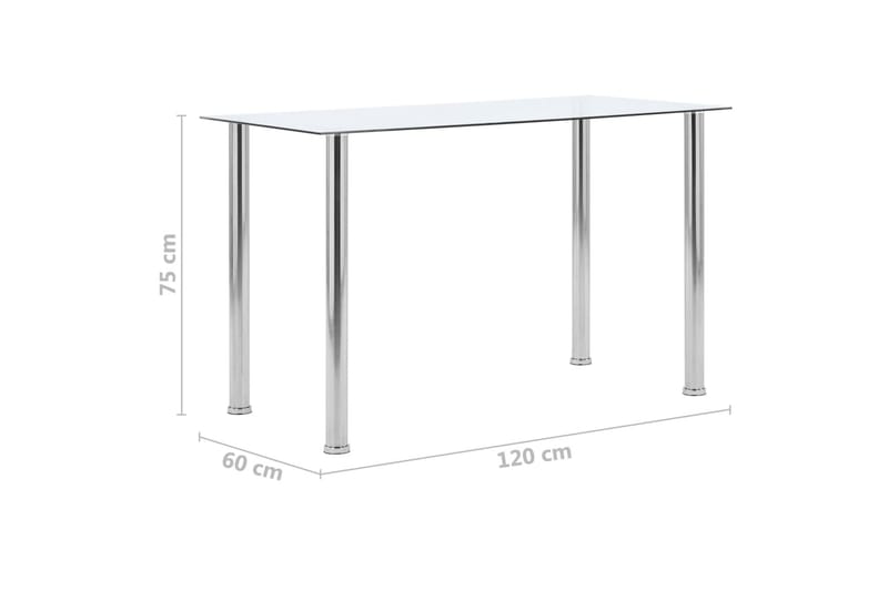 Spisebord gjennomsiktig 120x60x75 cm herdet glass - Gjennomsiktig - Møbler - Bord - Spisebord & kjøkkenbord