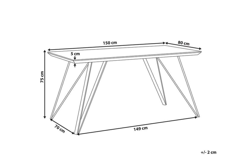 Spisebord Hafslo 150 cm - Hvit / Gull - Møbler - Bord - Spisebord & kjøkkenbord