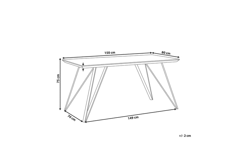 Spisebord Hafslo 150 cm - Hvit / Gull - Møbler - Bord - Spisebord & kjøkkenbord