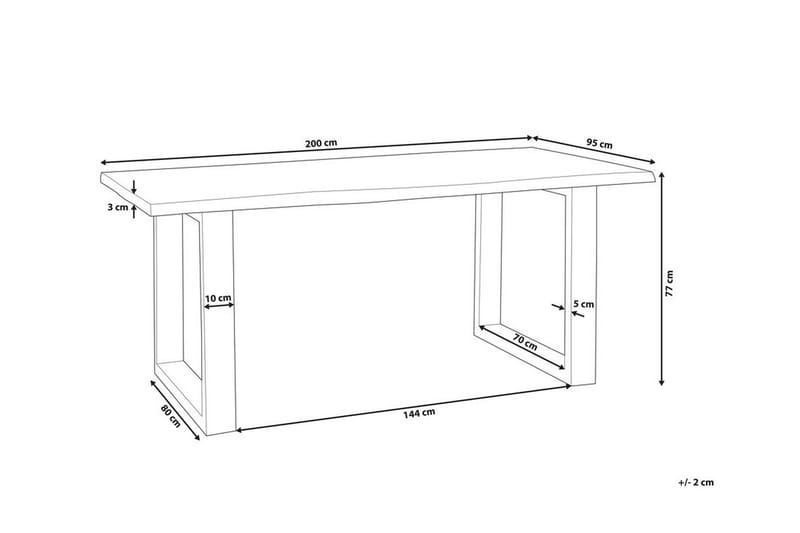 Spisebord Heby 200 cm - Brun - Møbler - Bord - Spisebord & kjøkkenbord