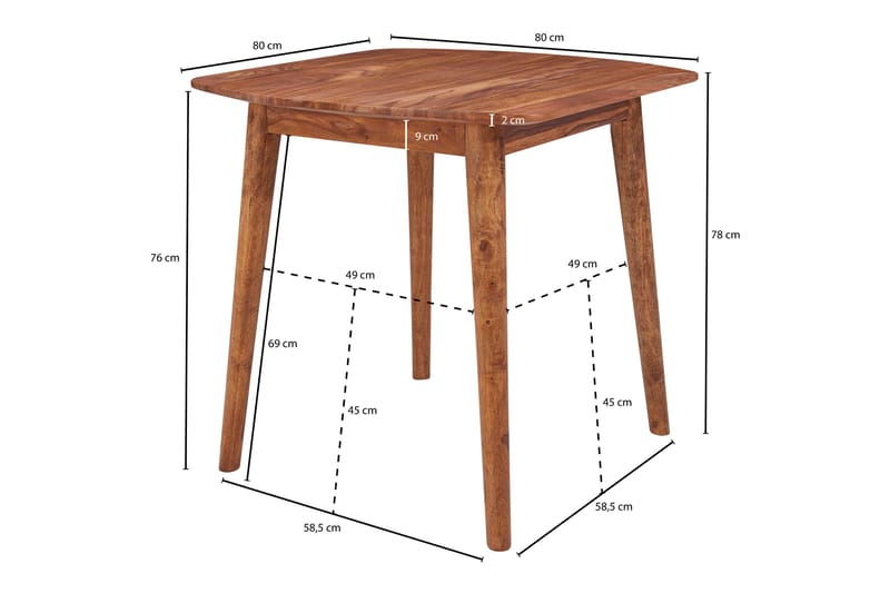 Spisebord Iozzi 80 cm - Brun - Møbler - Bord - Spisebord & kjøkkenbord