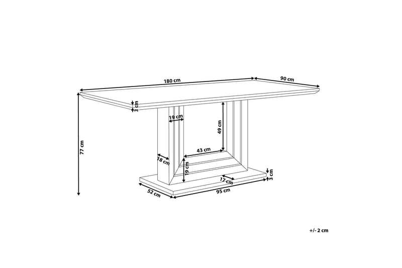 Spisebord Kalona 90 cm - Hvit - Møbler - Bord - Spisebord & kjøkkenbord