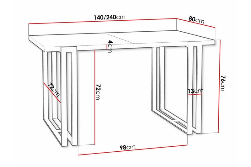 Spisebord Kintore 80 cm - Hvid - Møbler - Bord - Spisebord & kjøkkenbord