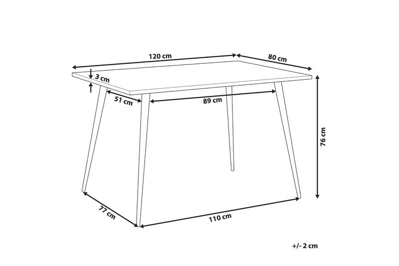 Spisebord Lolenco 120 cm - Grå/Svart - Møbler - Bord - Spisebord & kjøkkenbord