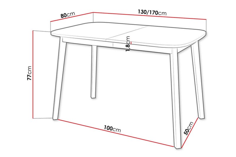 Spisebord Narberth 80 cm - Hvid - Møbler - Bord - Spisebord & kjøkkenbord