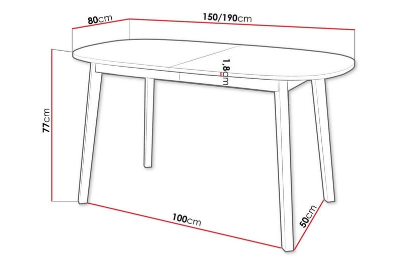 Spisebord Narberth 80 cm - Hvid - Møbler - Bord - Spisebord & kjøkkenbord