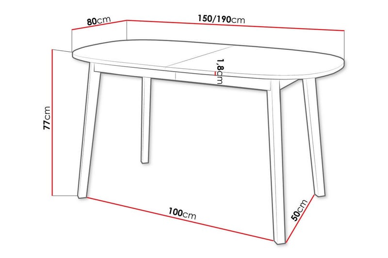 Spisebord Narberth 80 cm - Svart - Møbler - Bord - Spisebord & kjøkkenbord