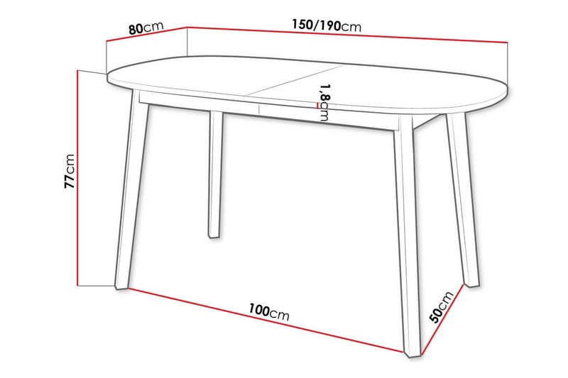 Spisebord Narberth 80 cm - Svart - Møbler - Bord - Spisebord & kjøkkenbord