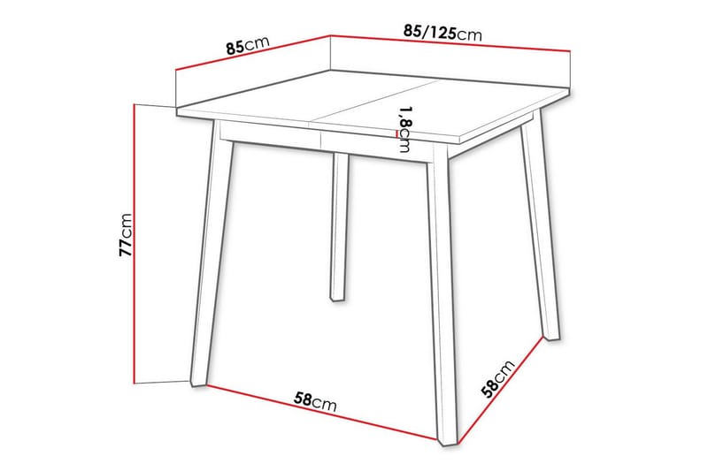 Spisebord Narberth 85 cm - Hvid - Møbler - Bord - Spisebord & kjøkkenbord