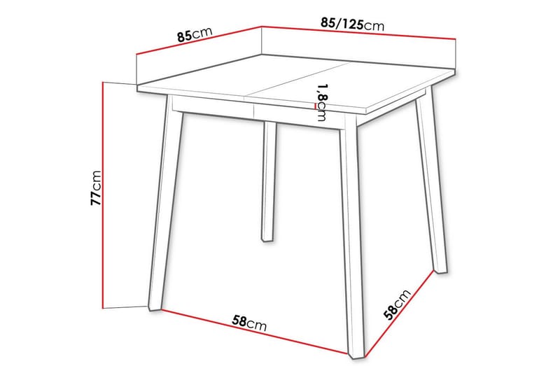 Spisebord Narberth 85 cm - Svart - Møbler - Bord - Spisebord & kjøkkenbord