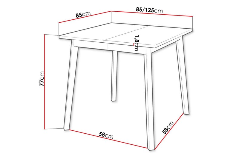 Spisebord Narberth 85 cm - Svart - Møbler - Bord - Spisebord & kjøkkenbord