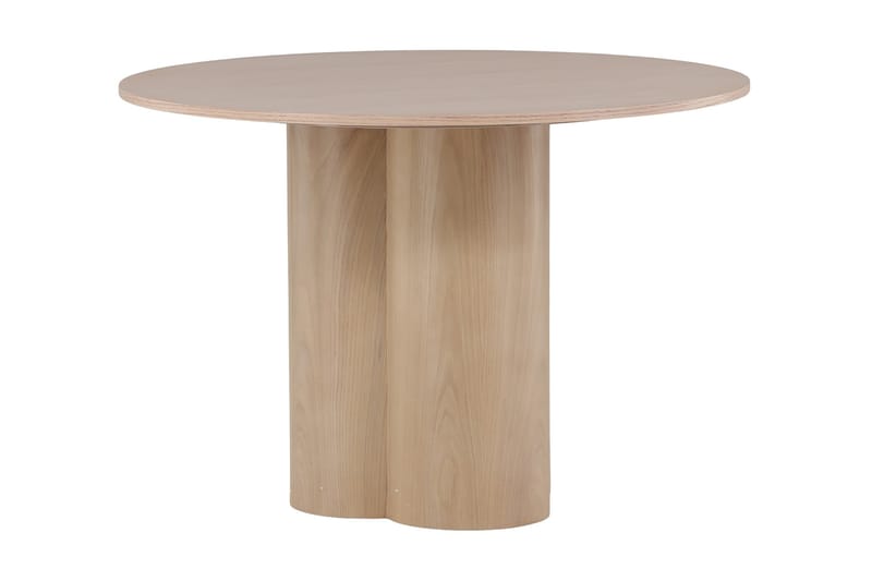 Spisebord Oliwero 110 cm Rundt - Whitewash - Sammenleggbart bord - Marmorbord - Spisebord & kjøkkenbord
