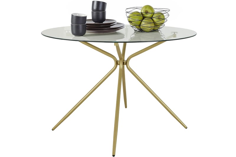 Spisebord Ruckingee Rundt 110 cm - Messing - Spisebord & kjøkkenbord