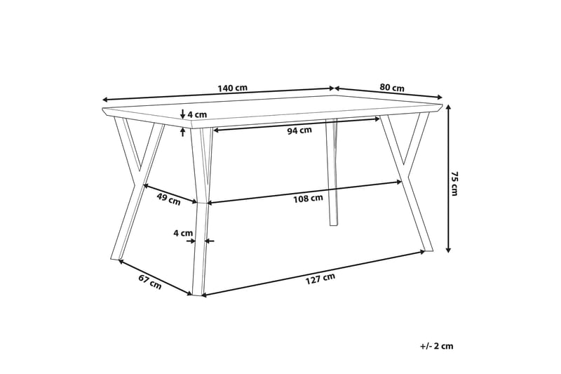 Spisebord Siere 140x80 cm - Brun - Møbler - Bord - Spisebord & kjøkkenbord