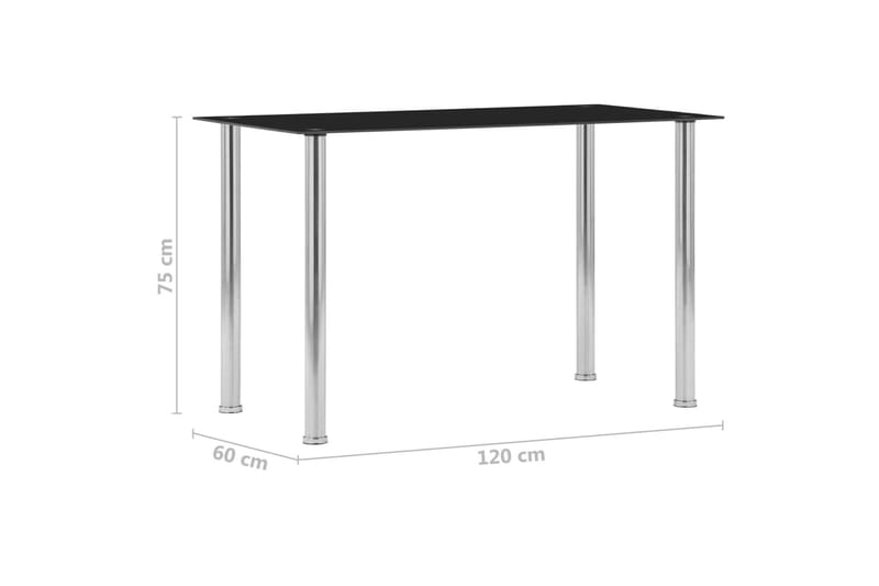 Spisebord svart 120x60x75 cm herdet glass - Svart - Møbler - Bord - Spisebord & kjøkkenbord