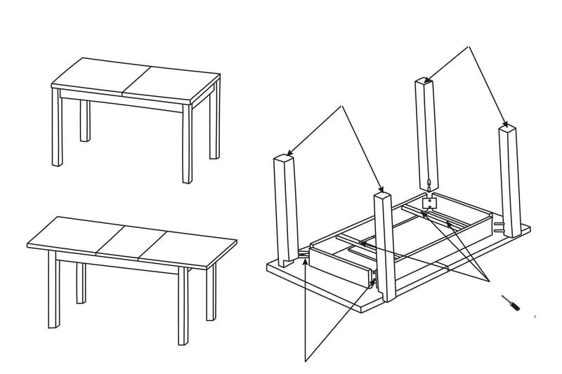 Spisebord Tabell 170x90x76 cm - Hvit - Møbler - Bord - Spisebord & kjøkkenbord