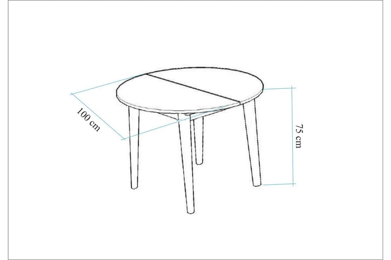 Spisebord Vinadi 100 cm - Hvit - Møbler - Bord - Spisebord & kjøkkenbord