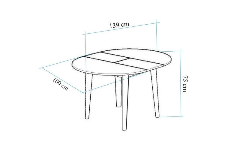 Spisebord Vinadi 100 cm - Hvit - Møbler - Bord - Spisebord & kjøkkenbord