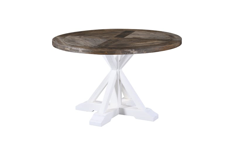 Spisebord Yorkshire 150 cm Runt - Natur/Hvit - Spisebord & kjøkkenbord