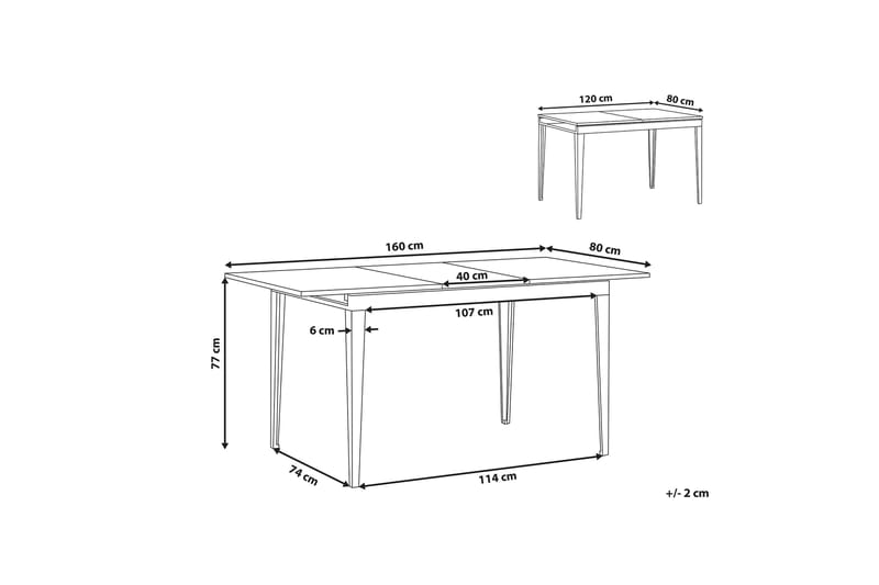 Spisebord Pensby 160 cm - Svart - Møbler - Bord - Spisebord & kjøkkenbord