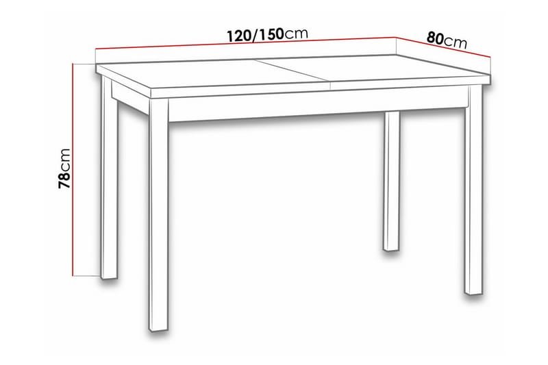 Spisebord Patrickswell 80 cm - Svart - Møbler - Bord - Spisebord & kjøkkenbord