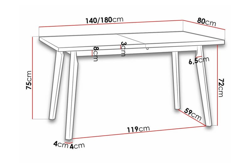 Spisebord Patrickswell 80 cm - Hvid - Møbler - Bord - Spisebord & kjøkkenbord