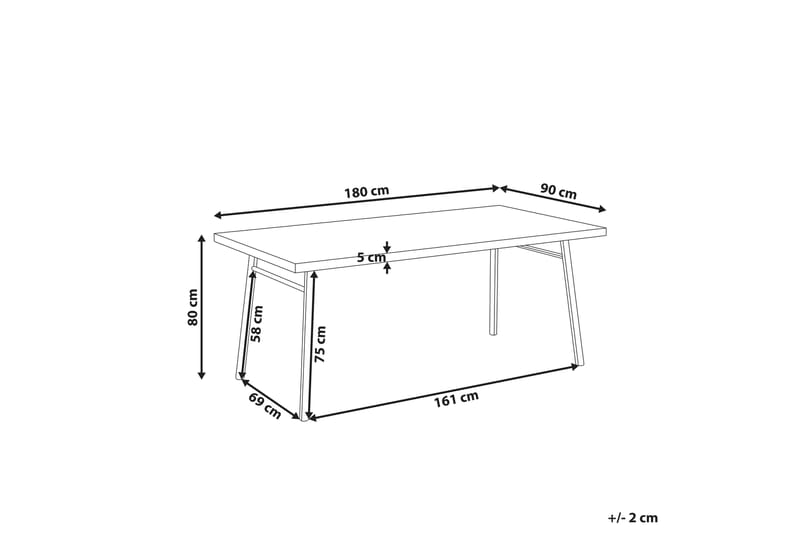 Spisebord Stensville 90x90 cm - Lys Brun/Sort - Møbler - Bord - Spisebord & kjøkkenbord