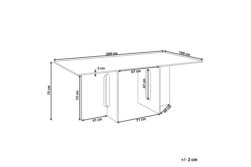 Spisebord Stettler 100x200 cm - Lysebrun - Møbler - Bord - Spisebord & kjøkkenbord