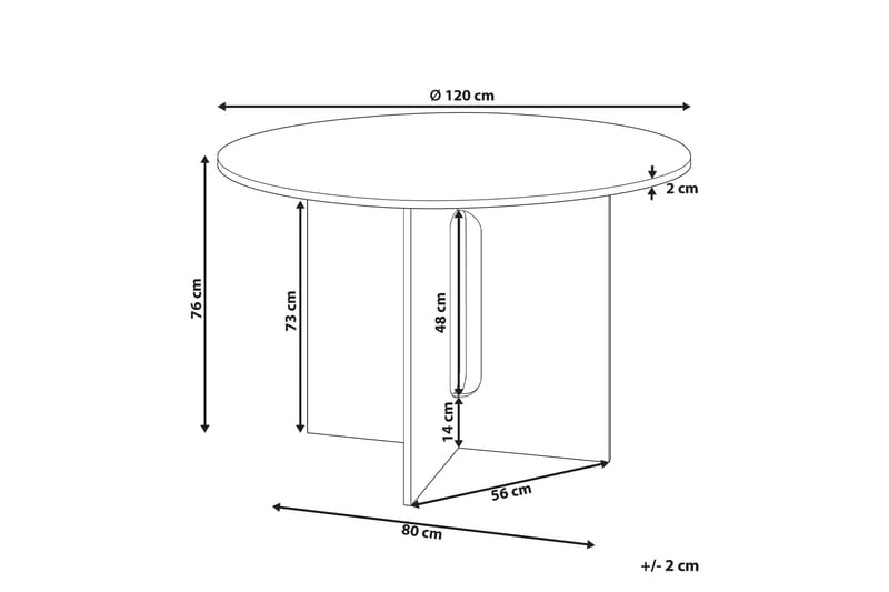 Spisebord Stettler 120 cm Rundt - Lysebrun - Møbler - Bord - Spisebord & kjøkkenbord