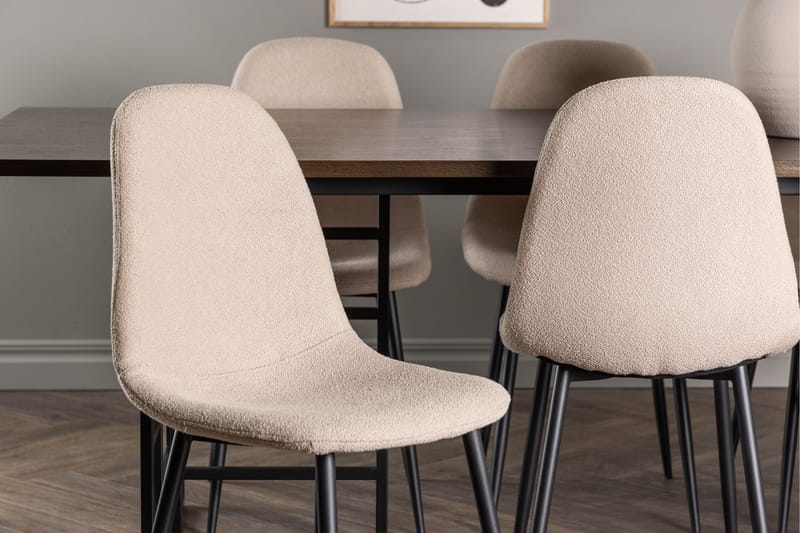 Spisegruppe Achimenes 220 cm Rektangulær med 6 Nicci Stoler - Beige - Møbler - Bord - Spisegruppe