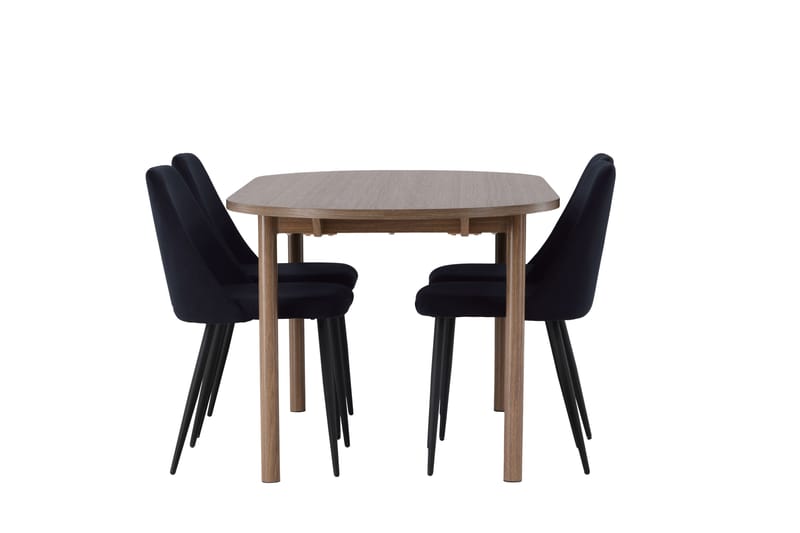 Spisegruppe Andy 180 cm Oval med 4 Night Stoler - Svart - Møbler - Bord - Spisegruppe