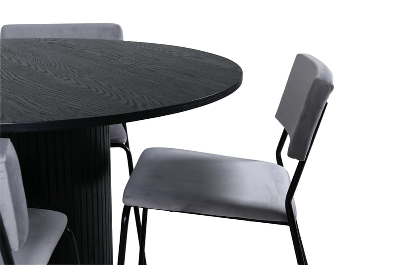 Spisegruppe Cinaba 110 cm Rund med 4 Kenten Stoler - Svart - Møbler - Bord - Spisegruppe