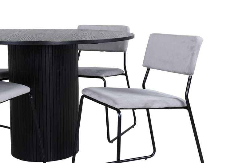 Spisegruppe Cinaba 110 cm Rund med 4 Kenten Stoler - Svart - Møbler - Bord - Spisegruppe