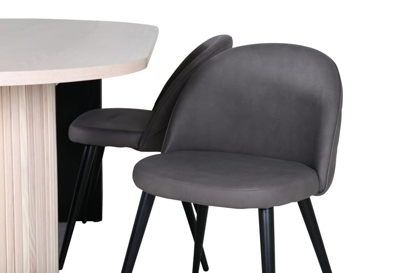 Spisegruppe Cinaba 200 cm Oval med 4 Longreone Stoler - Svart - Møbler - Bord - Spisegruppe