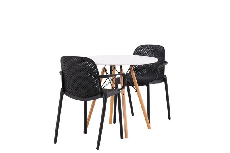 Spisegruppe Danburi 60 cm Rund med 2 Maltio Stoler - Svart - Møbler - Bord - Spisegruppe