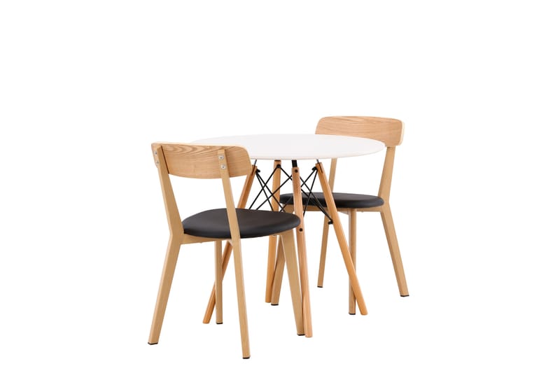 Spisegruppe Danburi 60 cm Rund med 2 Sanjos Stoler - Natur - Møbler - Bord - Spisegruppe