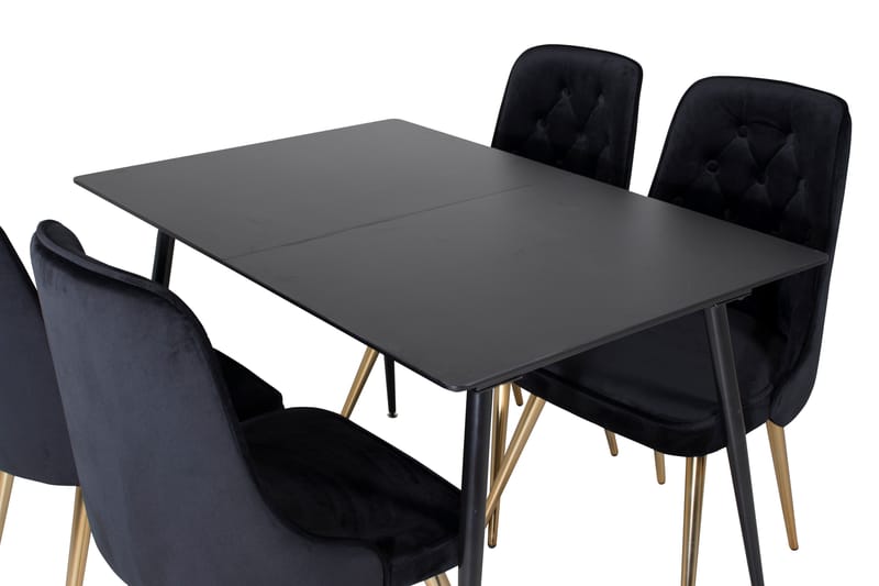 Spisegruppe Durango Forlengningsbar 120 cm Rektangulær med 4 Chantor Stoler - Svart - Møbler - Bord - Spisegruppe