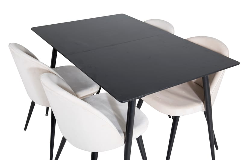 Spisegruppe Durango Forlengningsbar 120 cm Rektangulær med 4 Longreone Stoler - Beige - Møbler - Bord - Spisegruppe