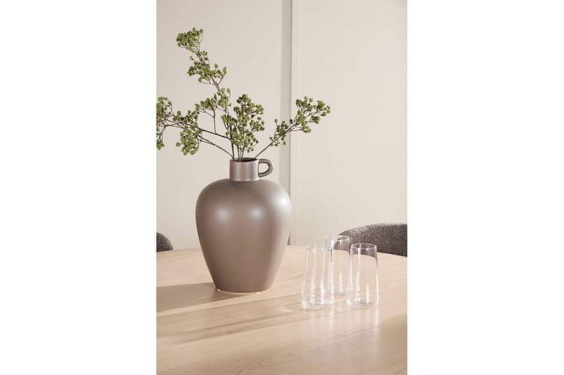 Spisegruppe Flora Rund 120 cm Hvit med 4 stk Astoria stoler Brun - Brun - Møbler - Bord - Spisegruppe