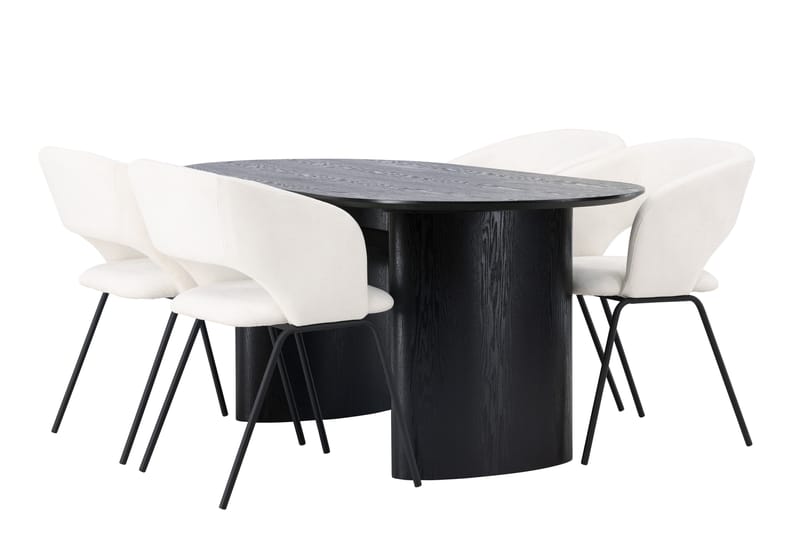 Spisegruppe Isolde 180 cm Oval med 4 Day Stoler - Svart - Møbler - Bord - Spisegruppe