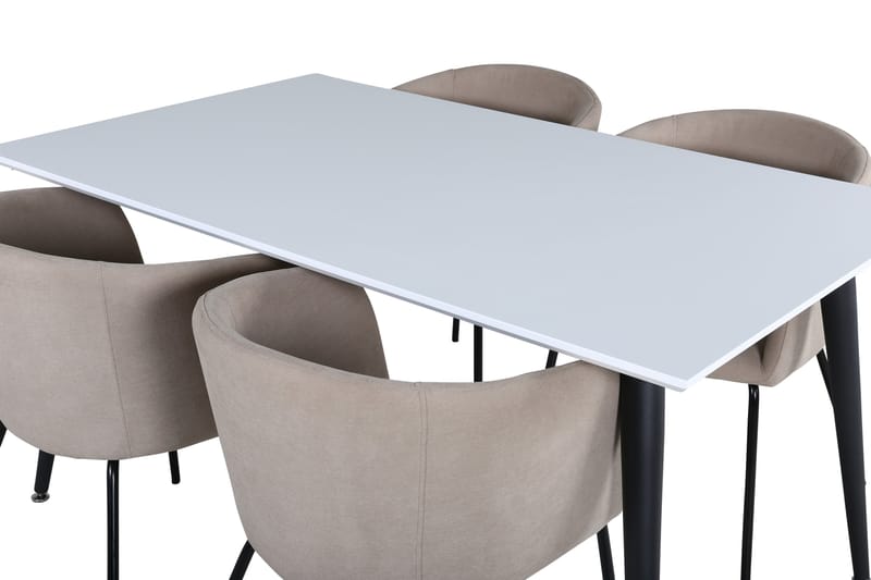 Spisegruppe Jyma 150 cm Rektangulær med 4 Beraid Stoler - Beige - Møbler - Bord - Spisegruppe