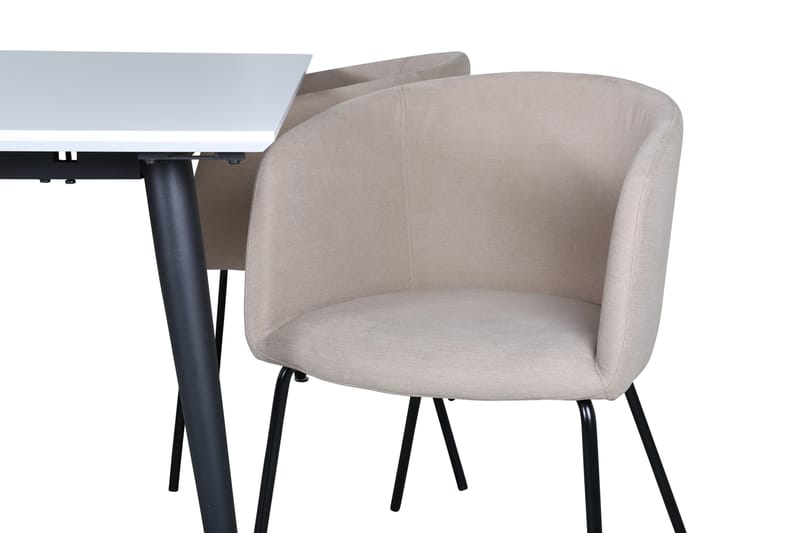 Spisegruppe Jyma 150 cm Rektangulær med 4 Beraid Stoler - Beige - Spisegruppe