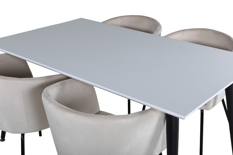 Spisegruppe Jyma 150 cm Rektangulær med 4 Beraid Stoler - Beige - Møbler - Bord - Spisegruppe